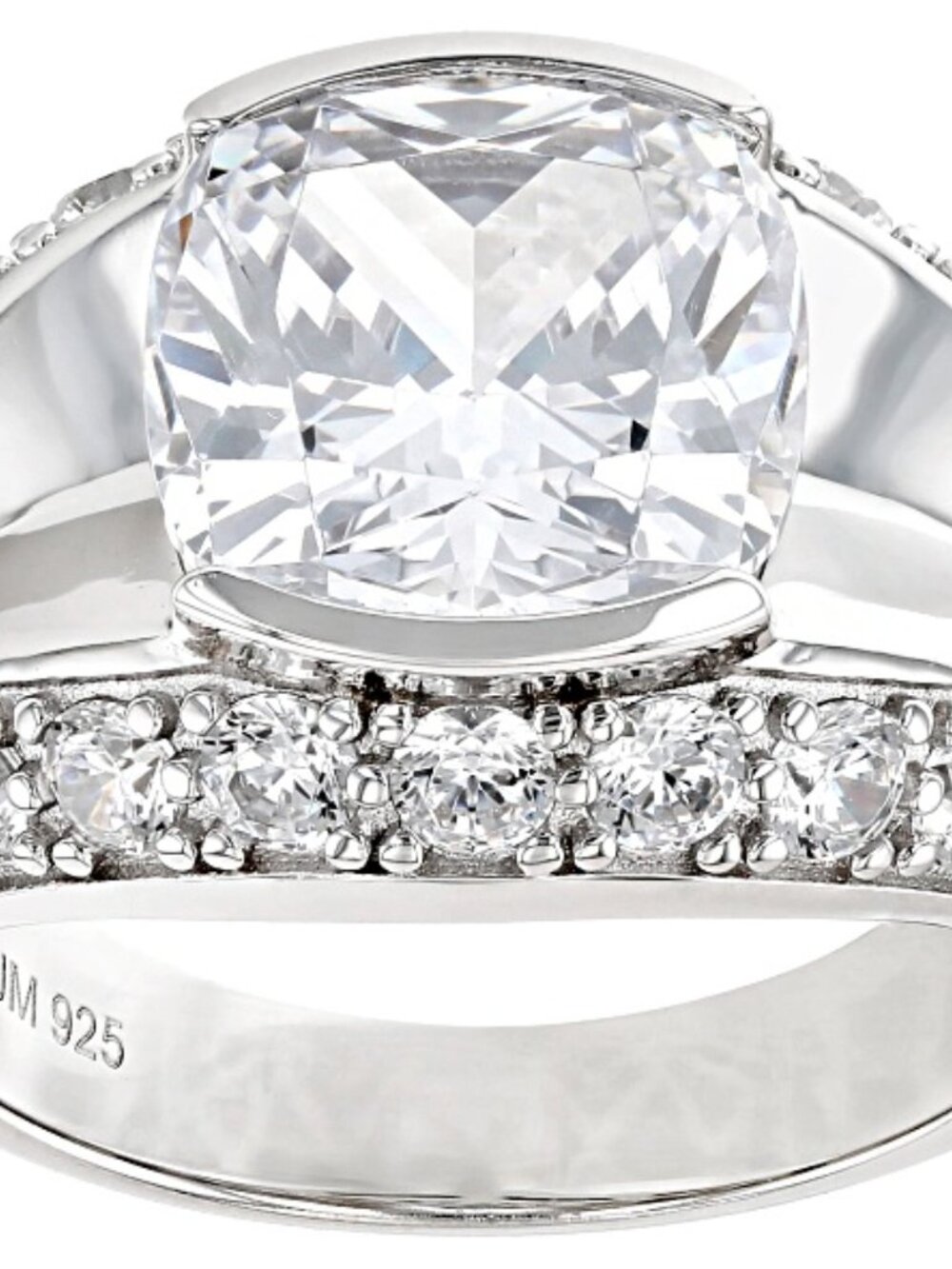 Bella Luce Rhodium Plated Center Design/Bridal Style Ring 8.92ctw. Size 10